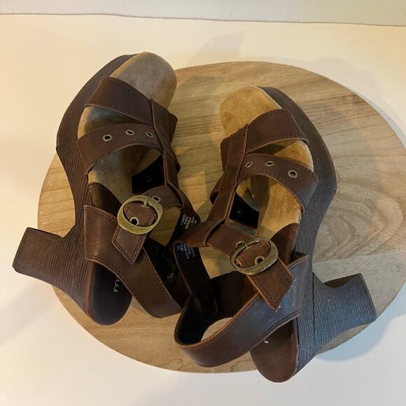 Maurices Brown Square Toe Chunky Y2K Look Strappy Sandal Size 10 - Picture 5 of 11